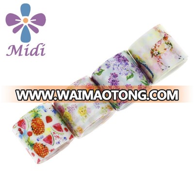 customized flowers series 50mm heat transfer printing double face polyester satin ribbon