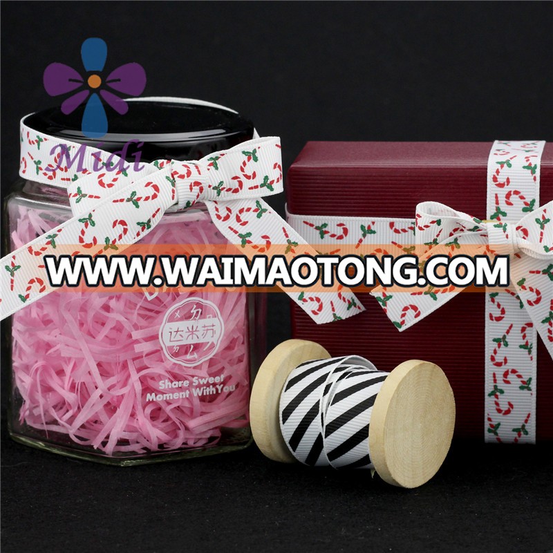 Small Roll Printed Christmas Grosgrain Ribbon OEM Custom Celebrate It Ribbon