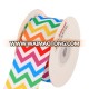 LaRibbons 1-1/2 inch Wide Rainbow Color Chevron Printed Grosgrain Ribbon