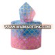 Pink And Blue Semicircular Scale Polyester Printed Grosgrain Color Ribbon